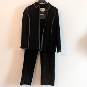 BLACK SUEDE MARGARET GODFREY SUIT SIZE 14